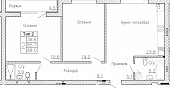 2-комнатную квартиру №66, 88,00 кв. м, на ул Генерала Круковского, 4, третий этаж